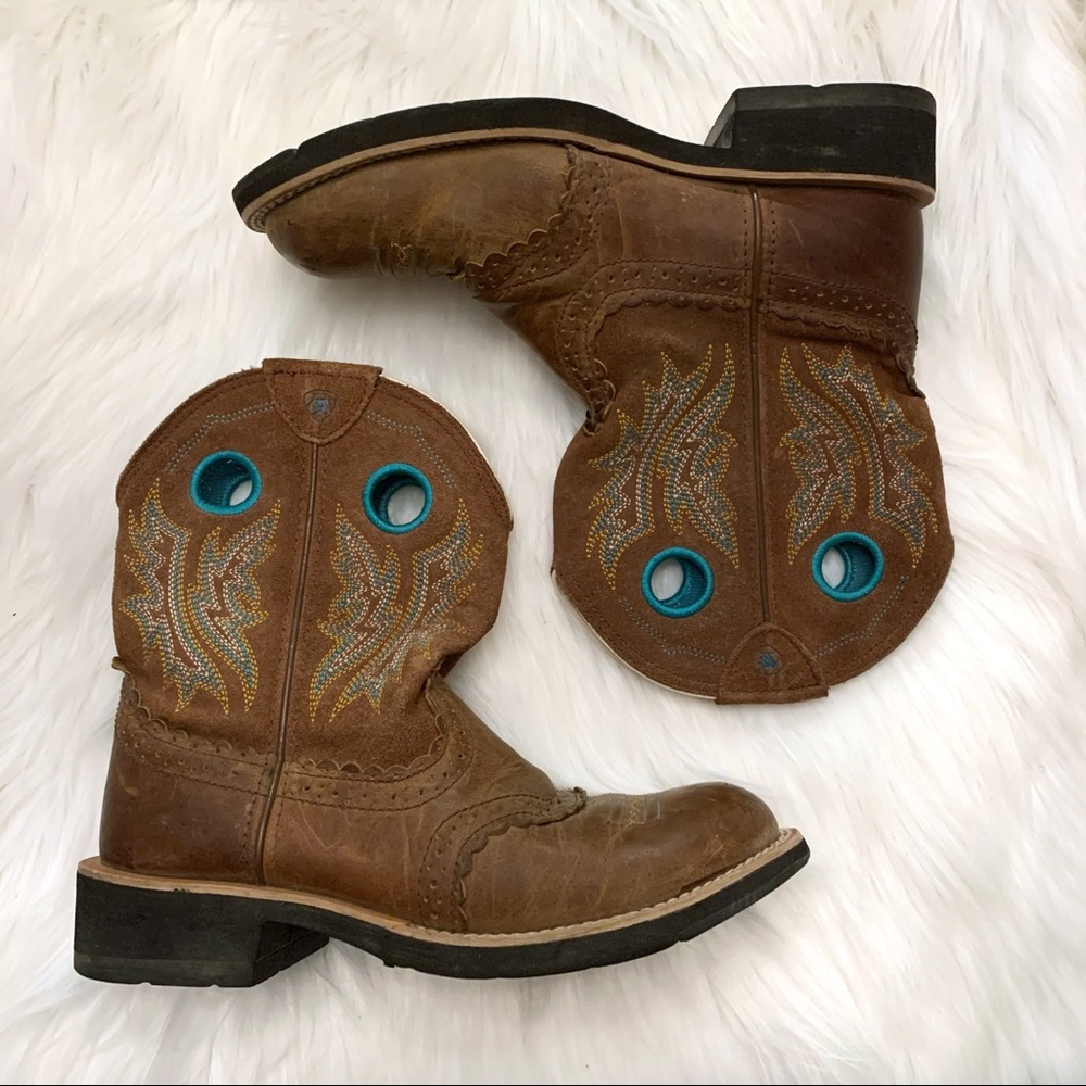 Ariat Cowgirl Boots Size 7 Fatbaby Style Brown